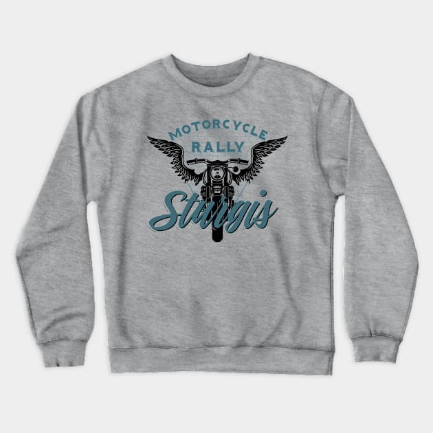 Sturgis Motorcycle Rall South Dakota - black and blue Crewneck Sweatshirt by PincGeneral